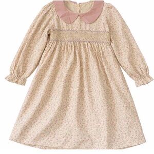 Girls Floral Smocked Dress with Peter
Pan Collar Size 6/7